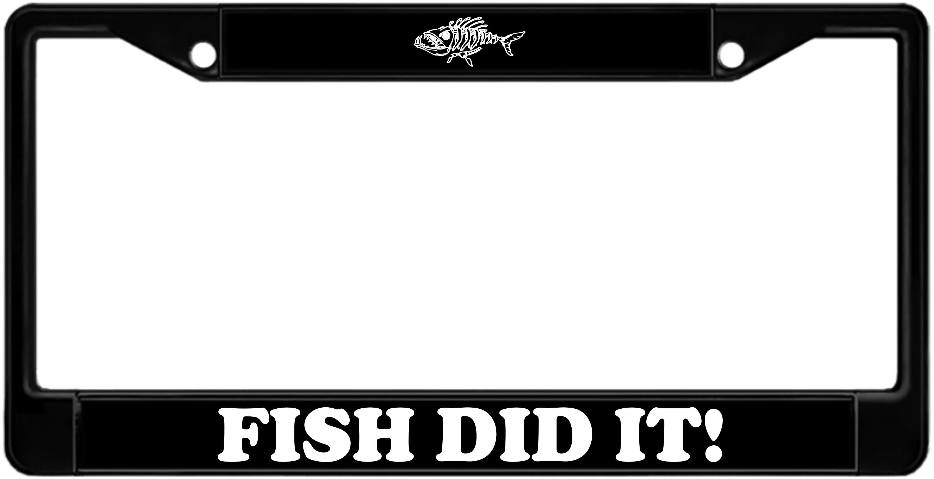 Fish - Black - Custom Plastic License Plate Frame (ref. order #97394_1)