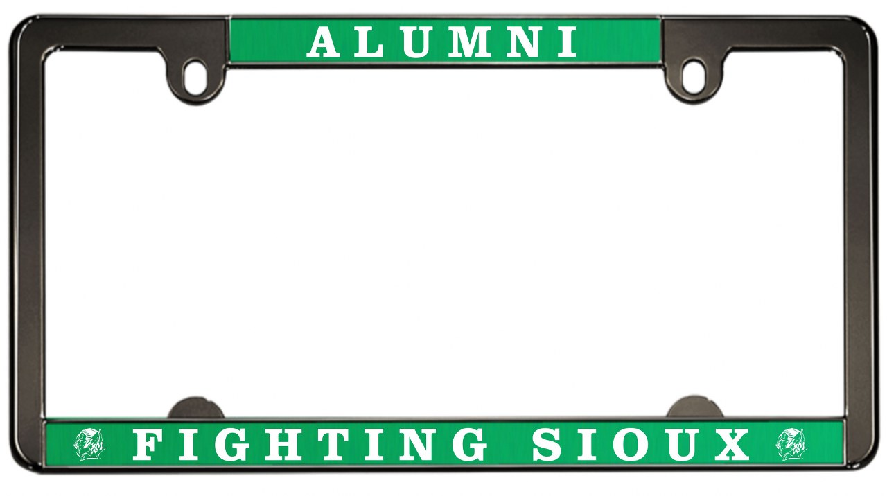 F I G H T I N G   S I O U X - custom metal license plate frame - Gunmetal