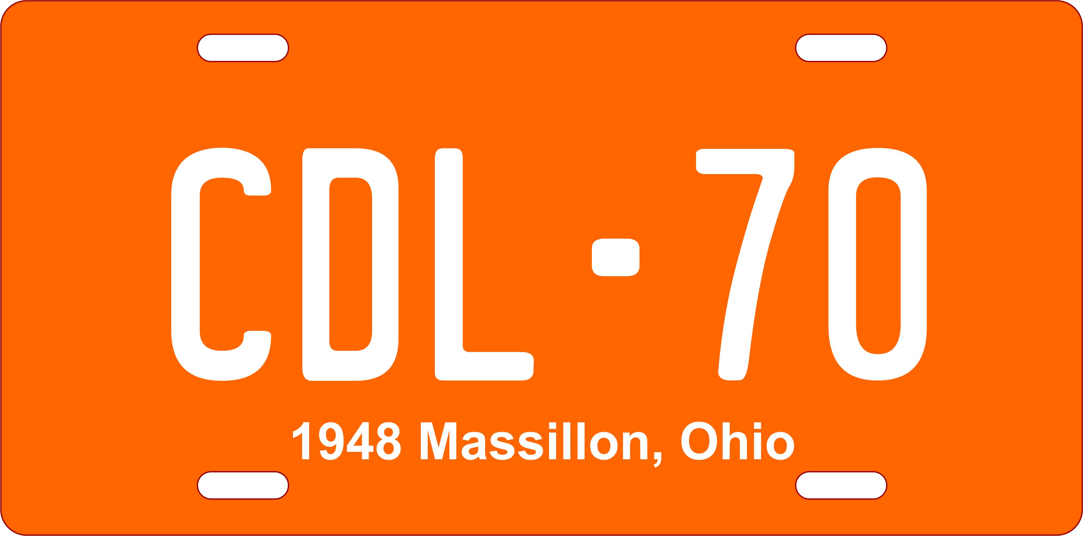 1948 Massillon, Ohio - Decorative License Plates