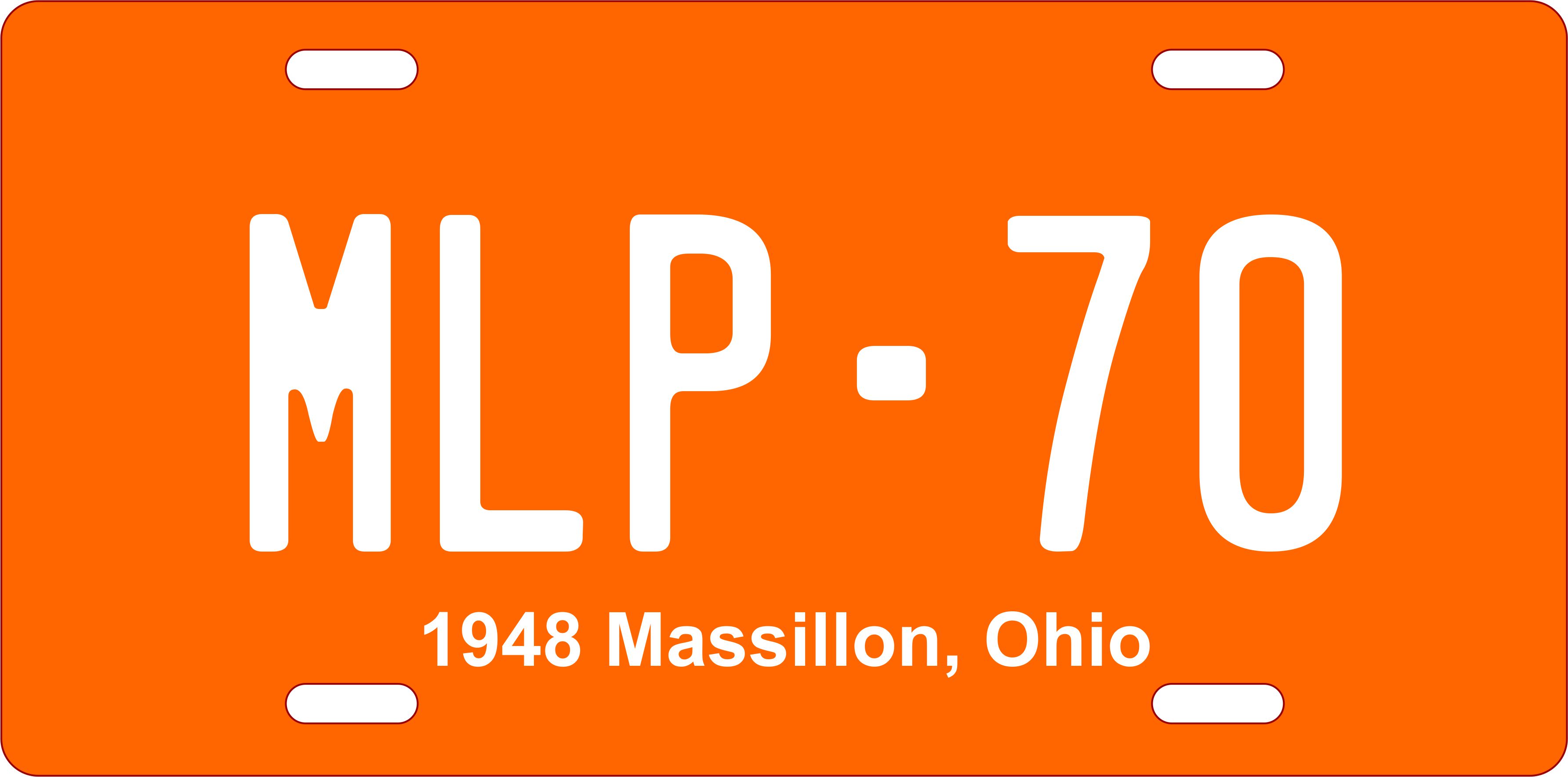 1948 Massillon, Ohio - Decorative License Plates