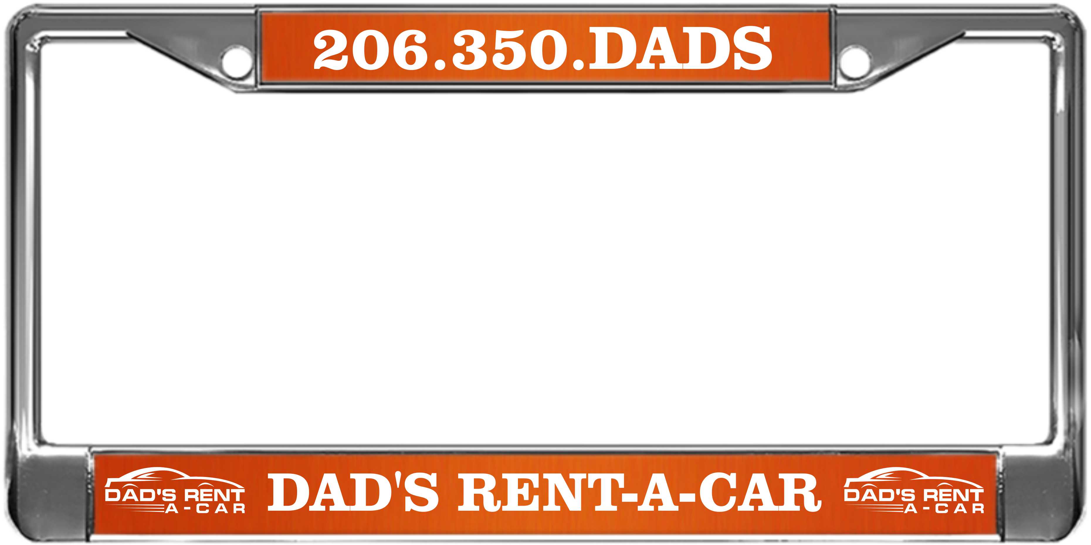 DAD'S RENT-A-CAR Custom License Plate Frame