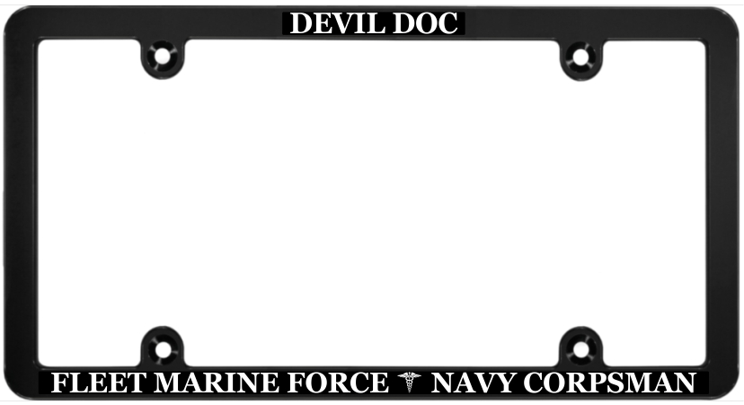 Devil Doc -slimline car license plate frame