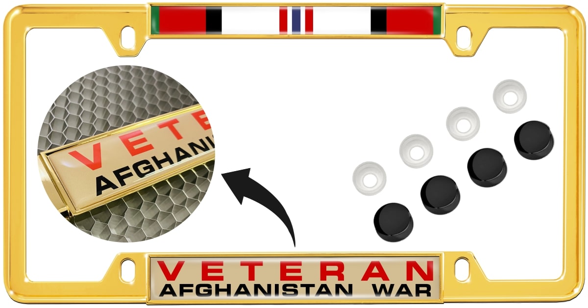 Afghanistan War Veteran - Car Metal License Plate Frame