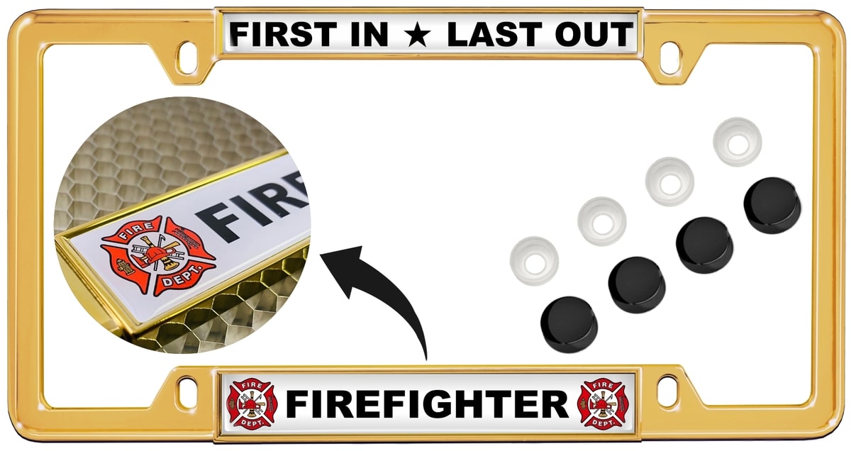 Fire Department - Car Metal License Plate Frame