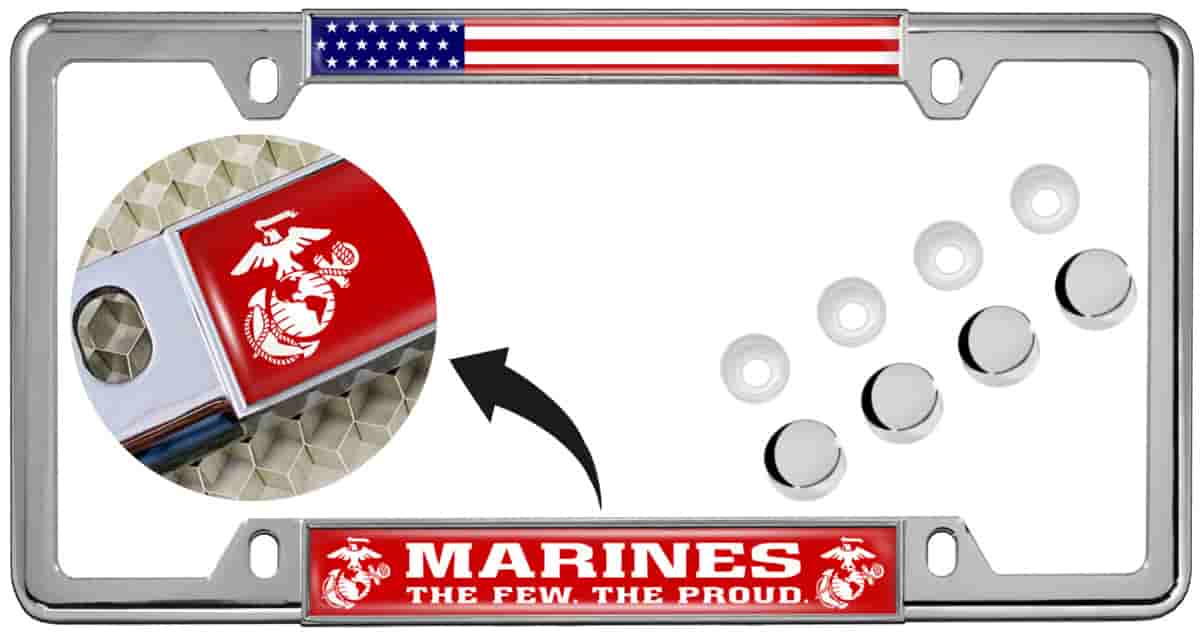 Marines. The Few. The Proud. - Car Metal License Plate Frame (RW)