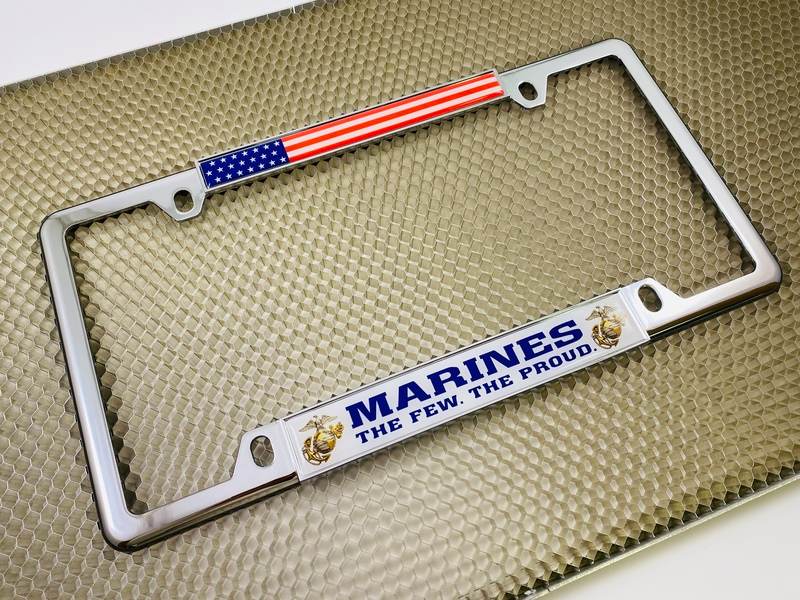 USMC - Marines. The Few. The Proud. - Car Metal License Plate Frame (wb)