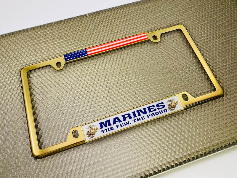 USMC - Marines. The Few. The Proud. - Car Metal License Plate Frame (wb)