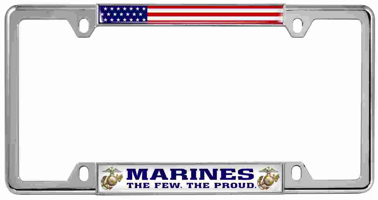 Marines. The Few. The Proud. - Car Metal License Plate Frame (WB)