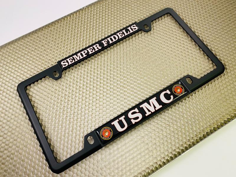 USMC - Semper Fidelis - Car Metal License Plate Frame