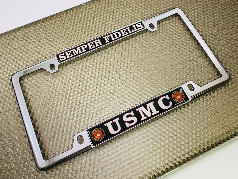 USMC - Semper Fidelis - Car Metal License Plate Frame