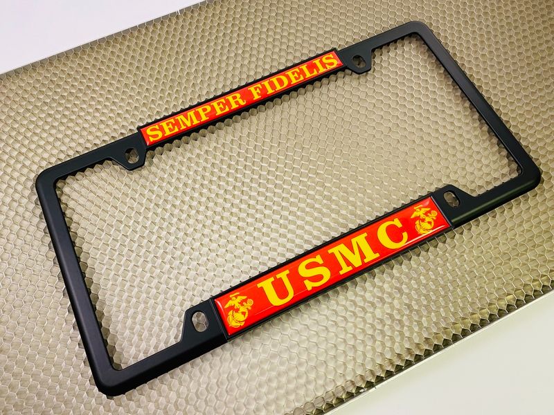 USMC - Semper Fidelis EGA - Car Metal License Plate Frame