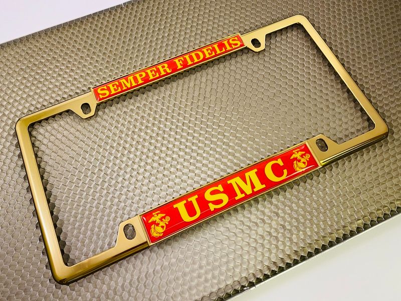 USMC - Semper Fidelis EGA - Car Metal License Plate Frame