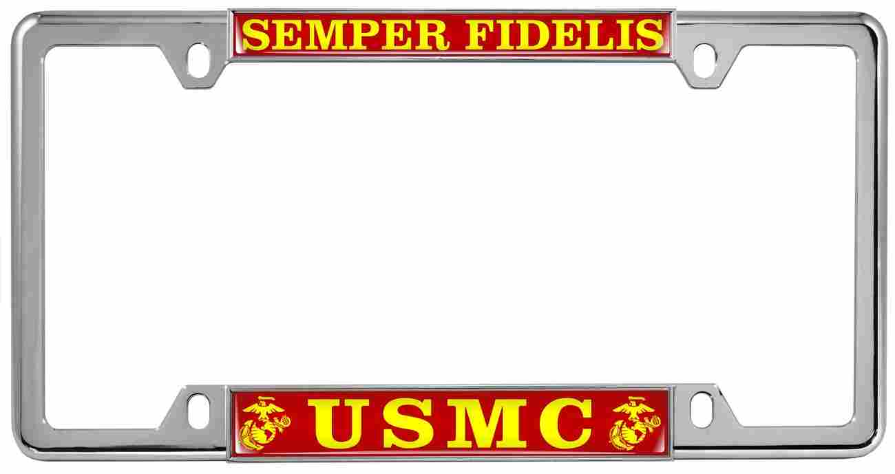 USMC Semper Fidelis - Car Metal License Plate Frame (RY)