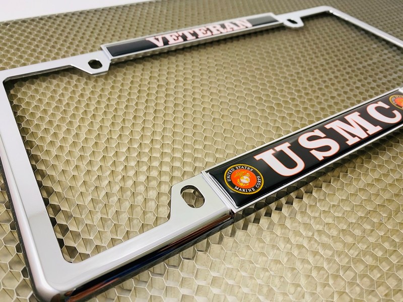 USMC - Veteran Marine Corps - Car Metal License Plate Frame