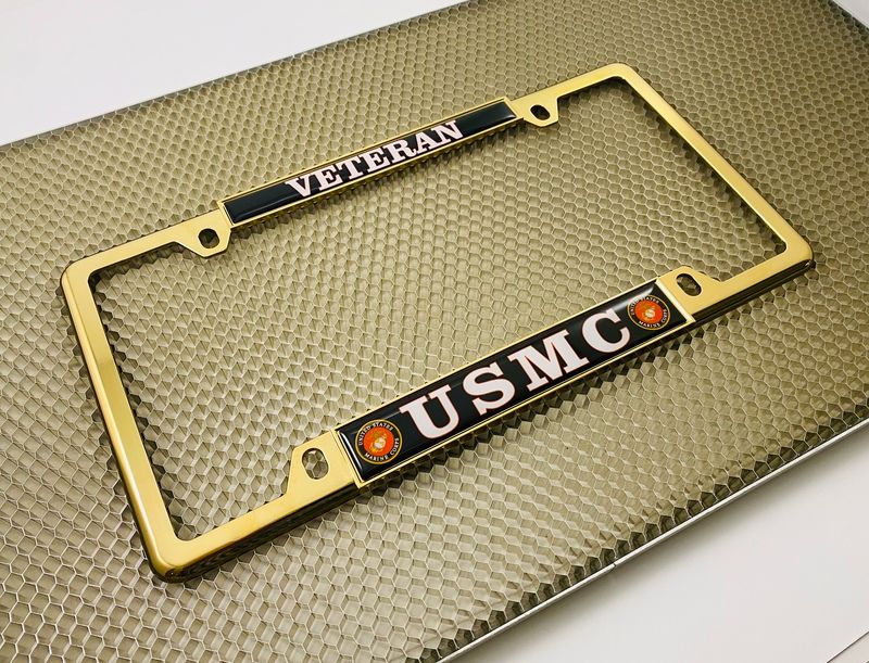 USMC - Veteran Marine Corps - Car Metal License Plate Frame