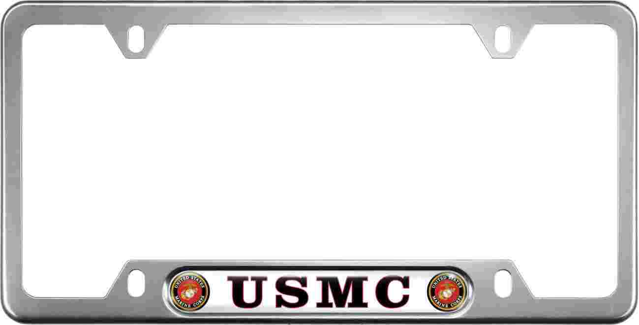 USMC - Anodized Aluminum Car License Plate Frame