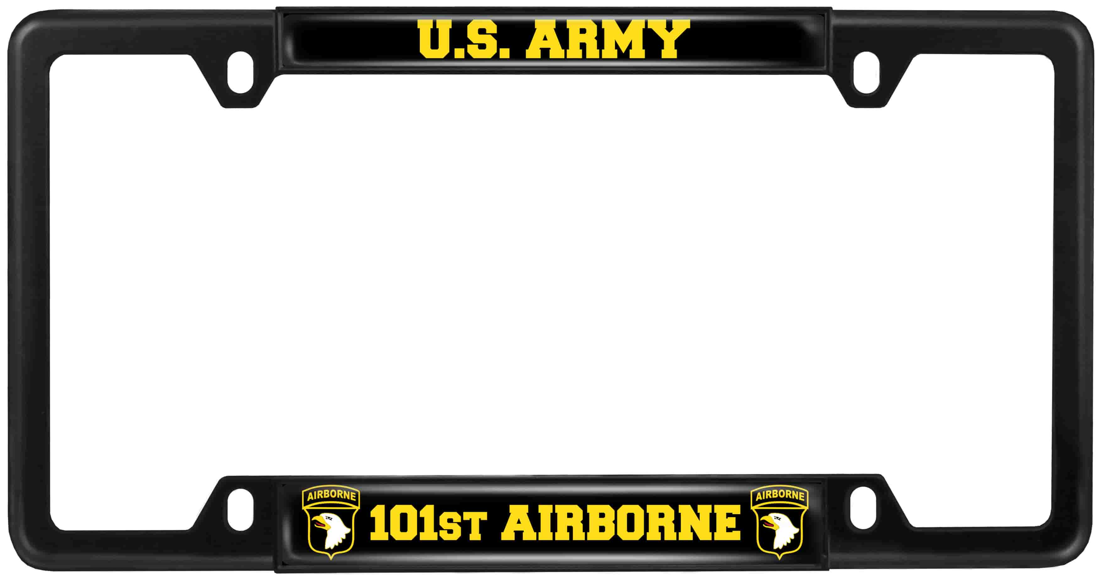 thumbnail image 2 of 101st Airborne Screaming Eagles Military License Plate Frame – Black ABS Plastic 2 of 6