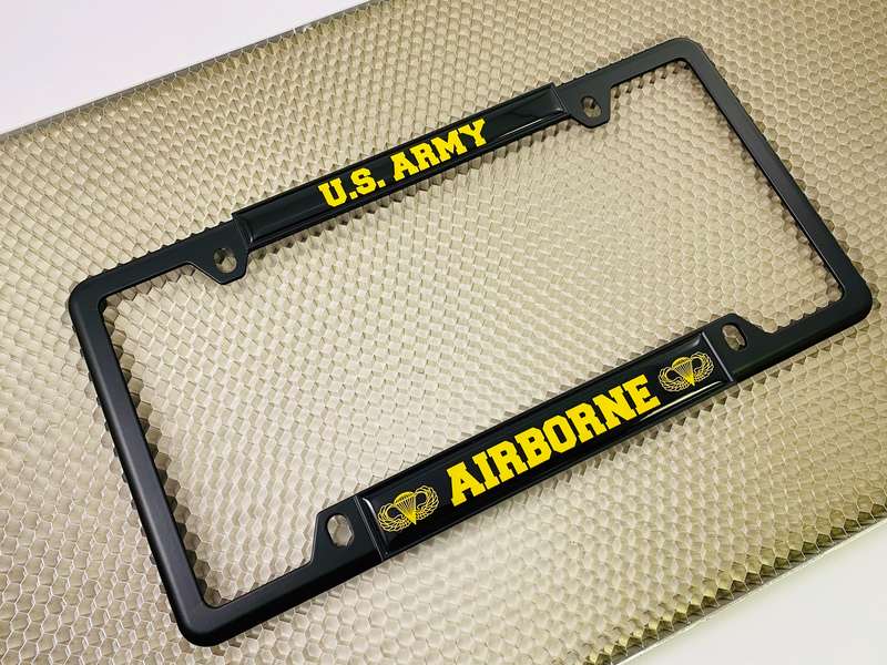 U.S. Army Airborne - Car Metal License Plate Frame (BY)