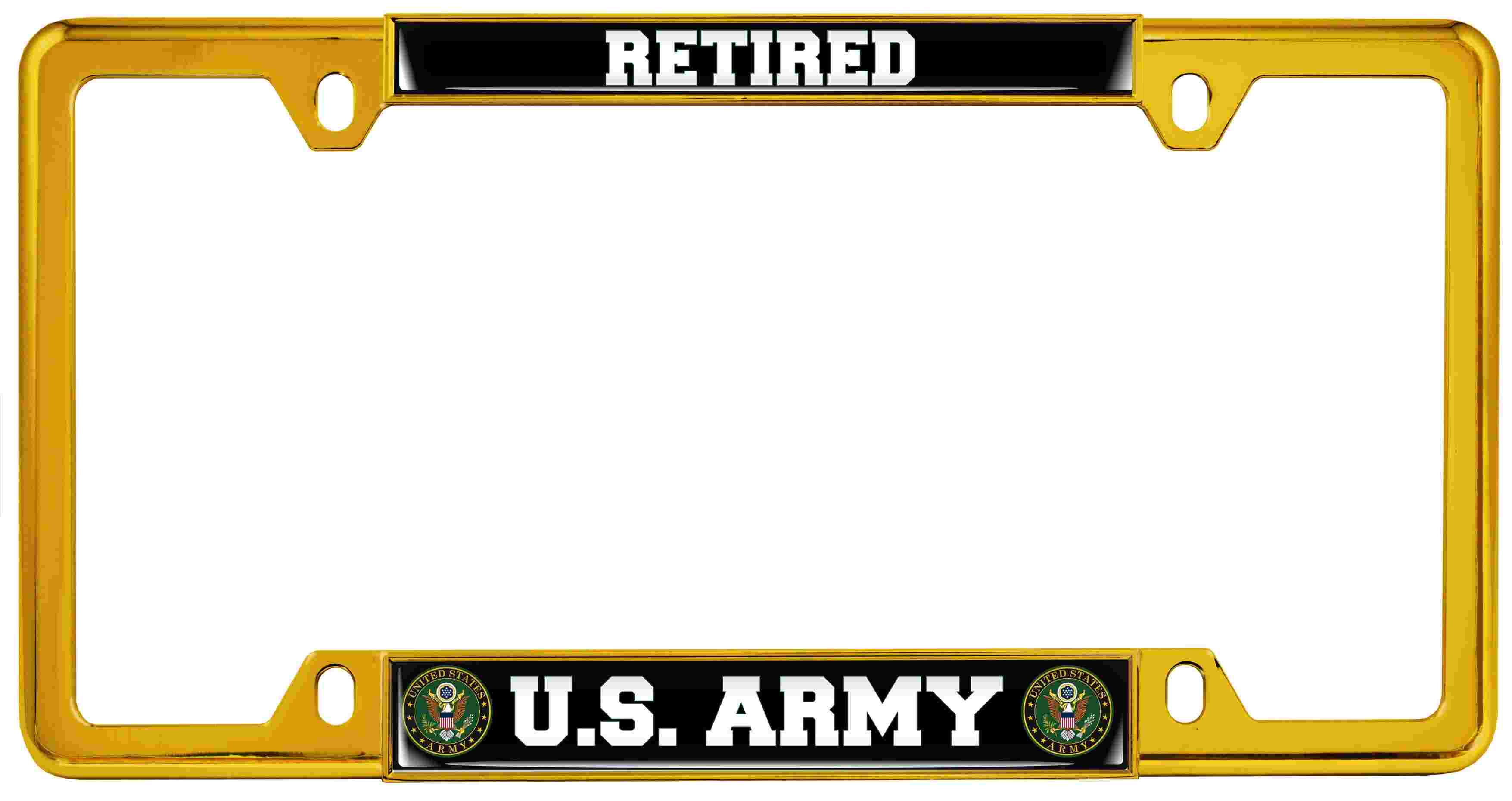 U.S. Army Retired - Car Metal License Plate Frame