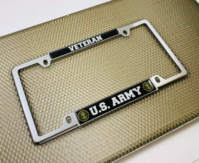 U.S. Army Veteran - Car Metal License Plate Frame