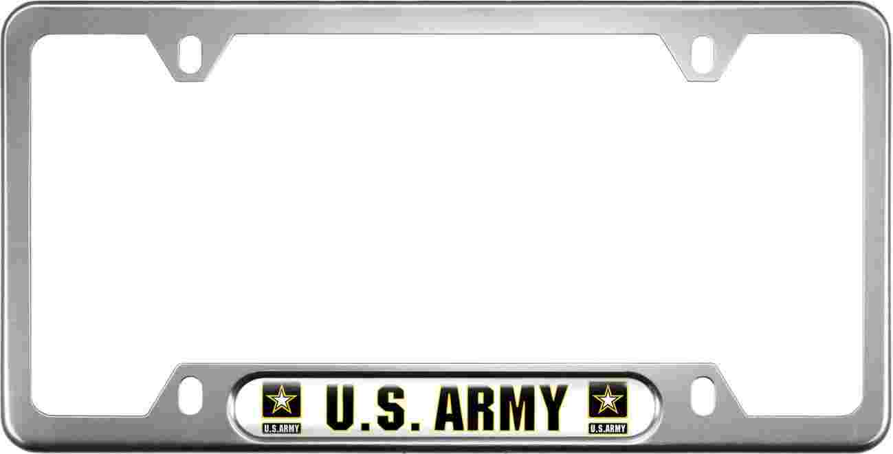 U.S. Army Star Logo - Anodized Aluminum Car License Plate Frame (W/Y)