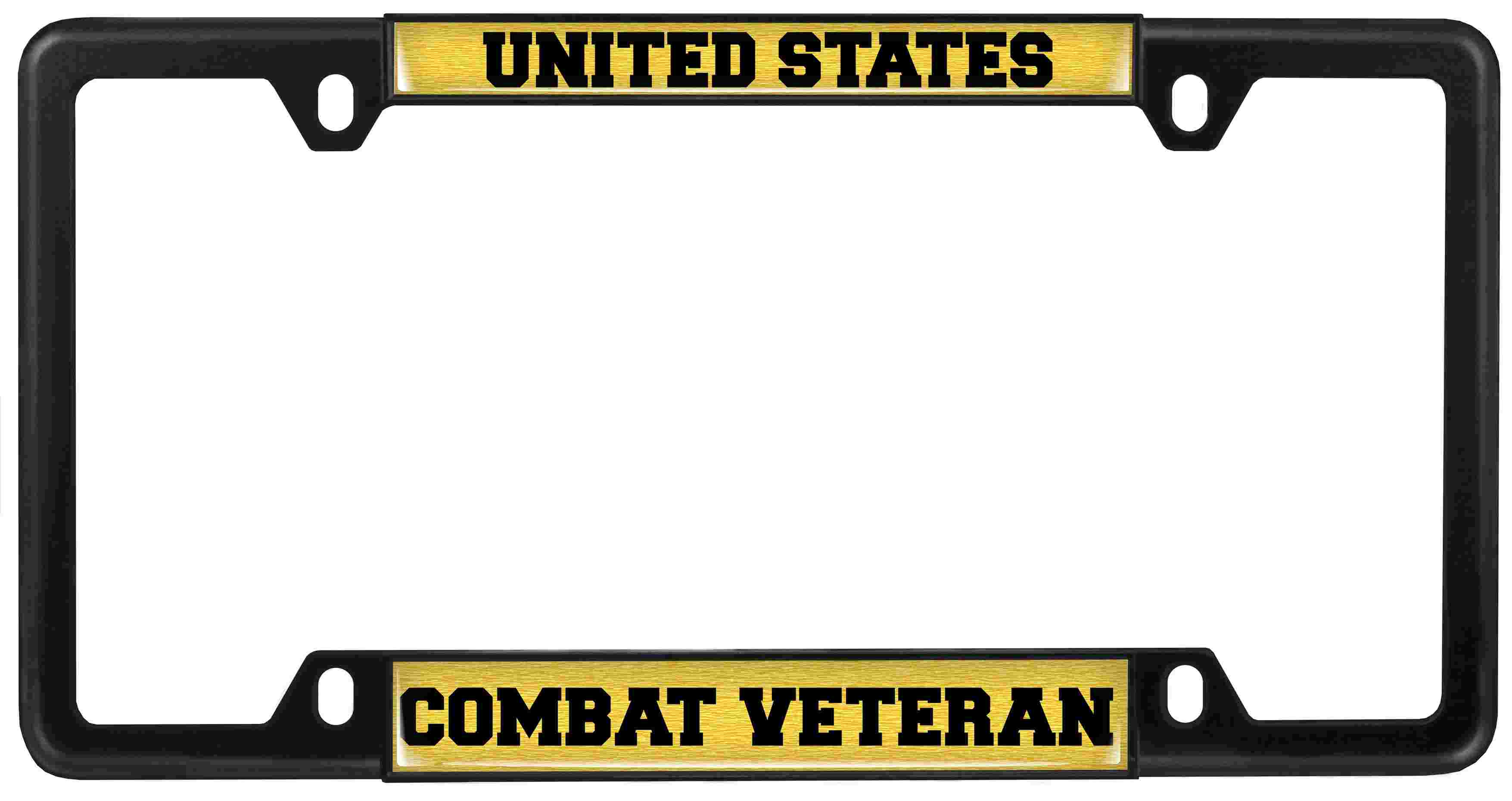 U.S. Combat Veteran - Car Metal License Plate Frame