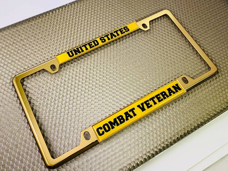U.S. Combat Veteran - Car Metal License Plate Frame