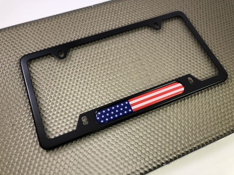 Duty Honor Country U.S. Flag - Car Metal License Plate Frame