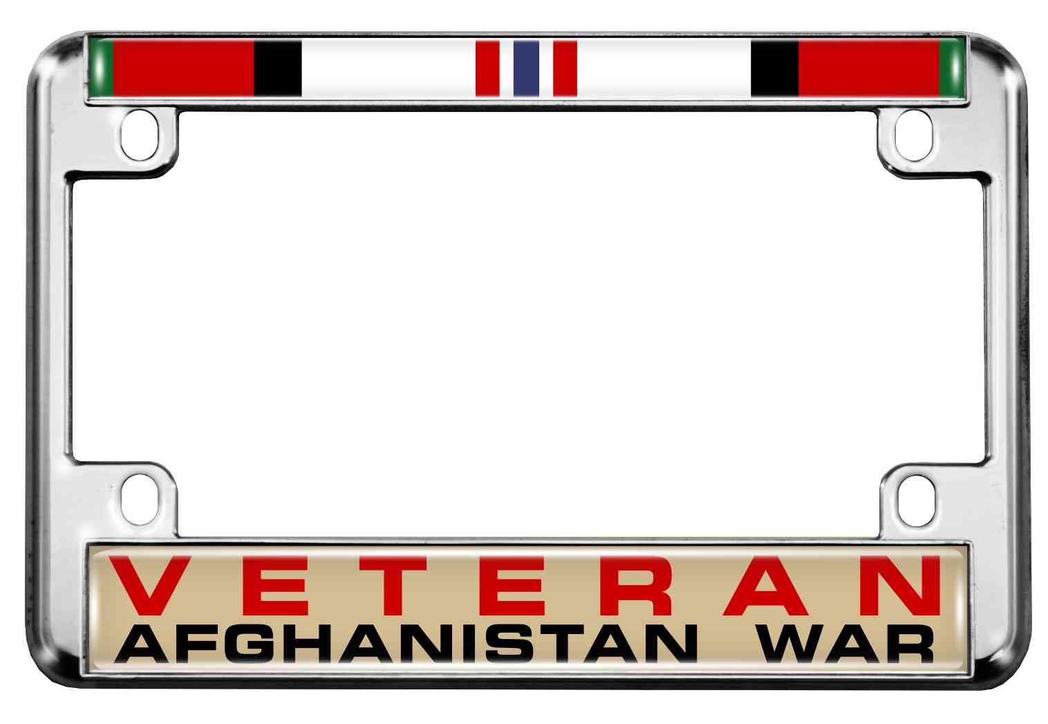 Afghanistan War Veteran - Motorcycle Metal License Plate Frame