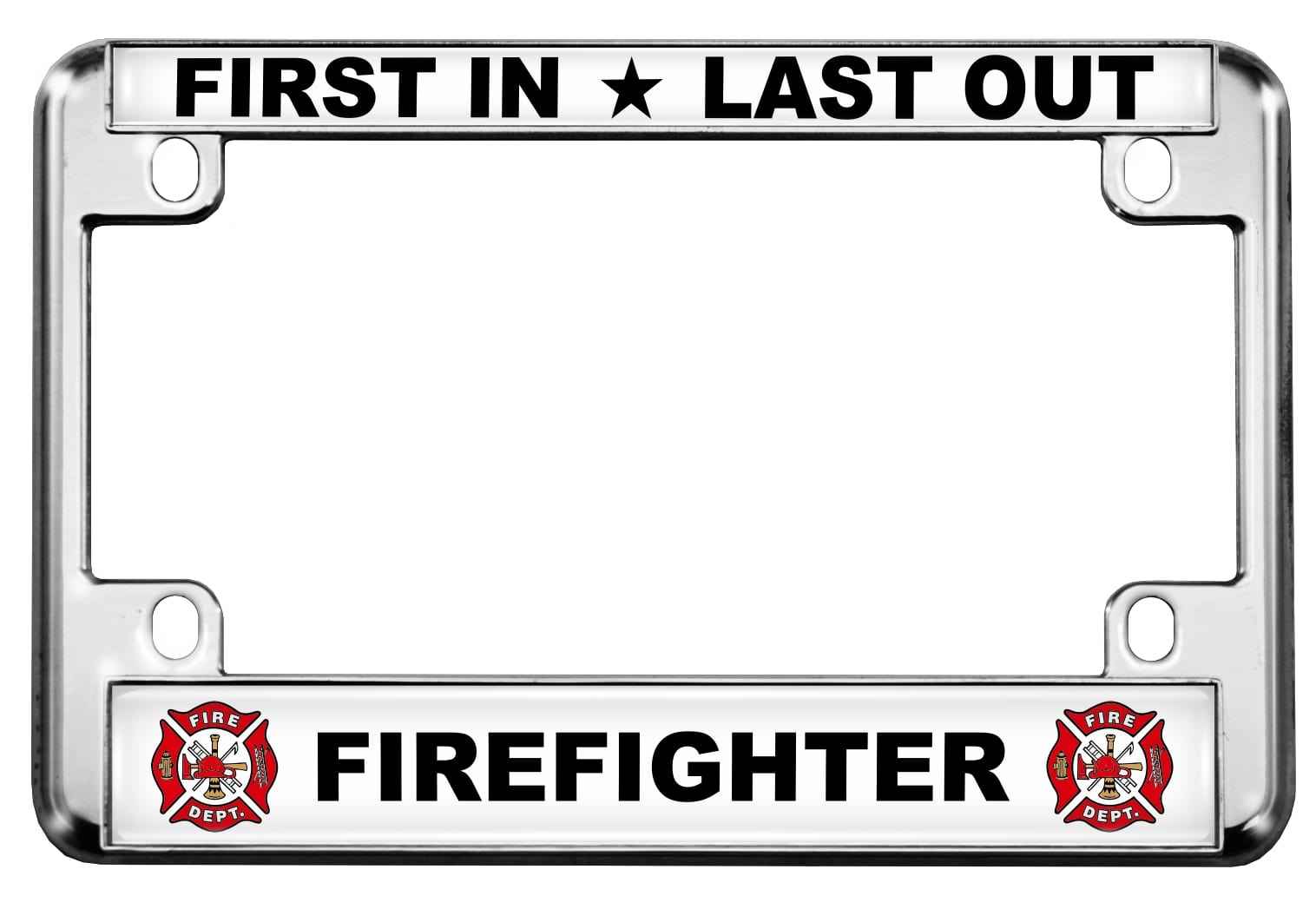 Firefighter - Motorcycle Metal License Plate Frame