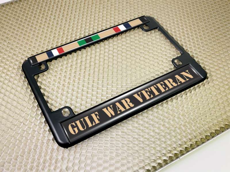 Gulf War Veteran - Motorcycle Metal License Plate Frame