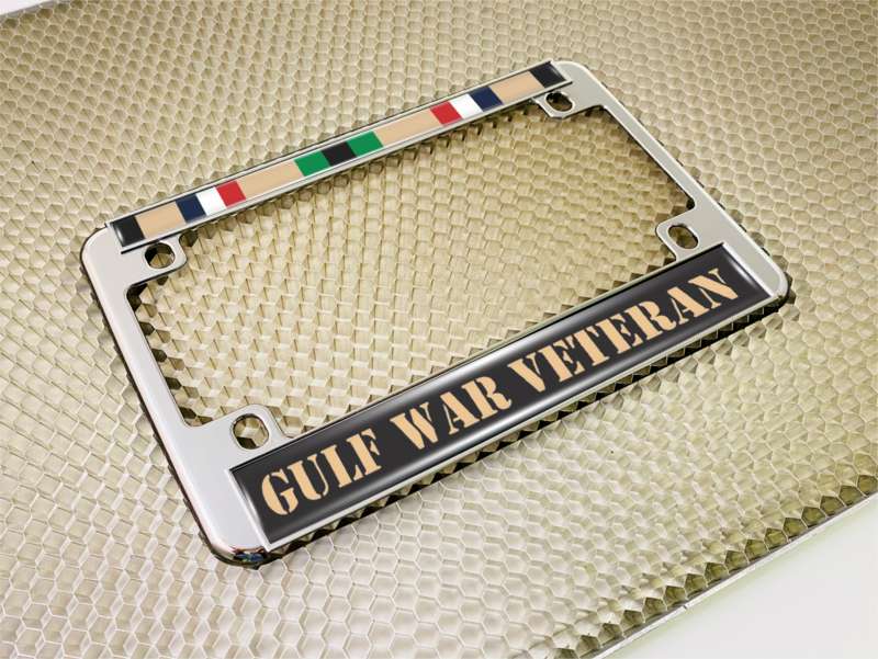 Gulf War Veteran - Motorcycle Metal License Plate Frame