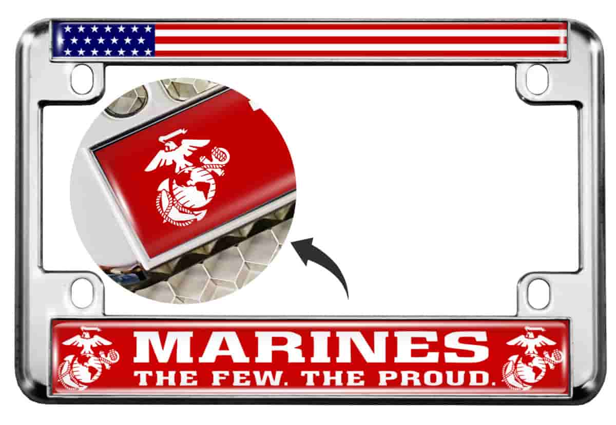 USMC - Marines. The Few. The Proud. - Motorcycle Metal License Plate Frame (rw)