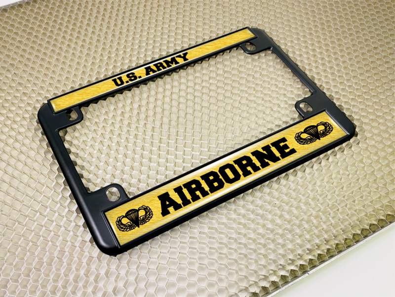 U.S. Army Airborne - Motorcycle Metal License Plate Frame (GB)