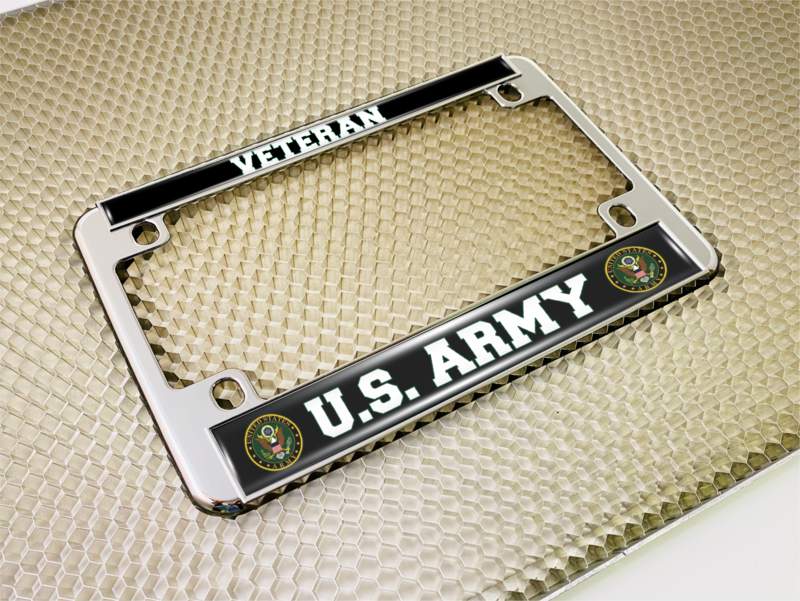 U.S. Army Veteran - Motorcycle Metal License Plate Frame