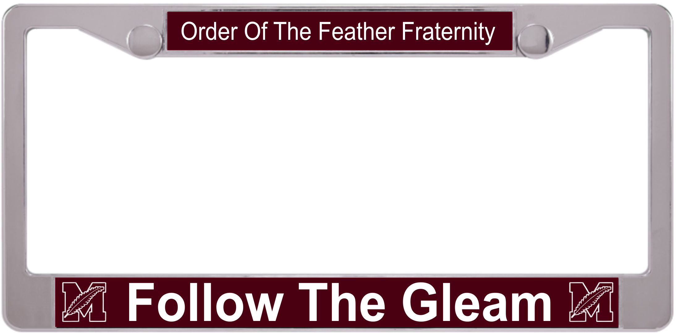 Follow The Gleam - Plastic license plate frame