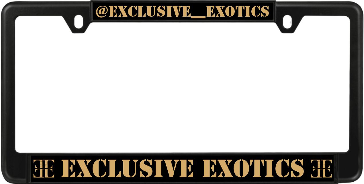 Exclusive Exotics License Plate Frame