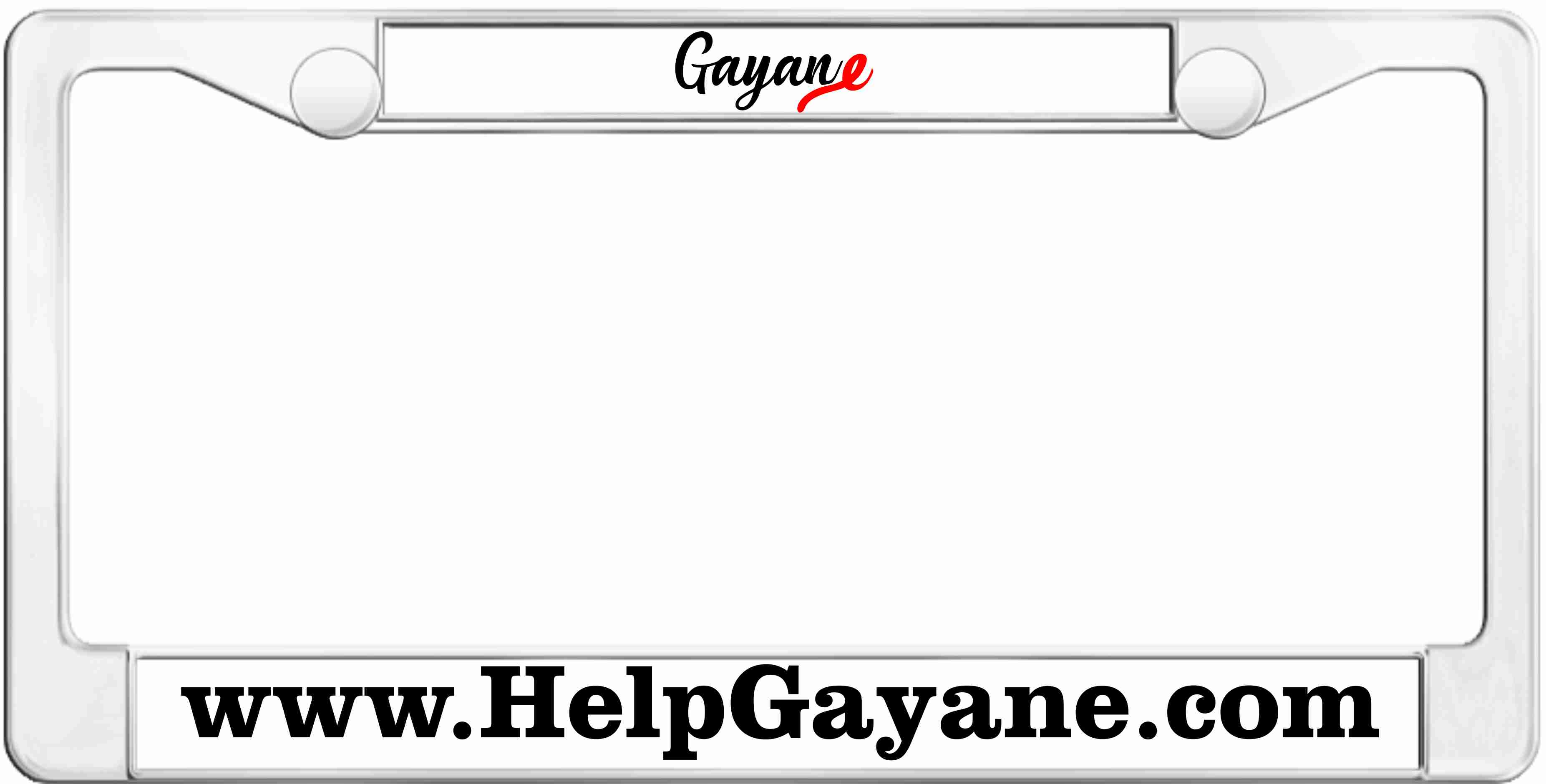 Gayane - Custom Plastic License Plate Frames
