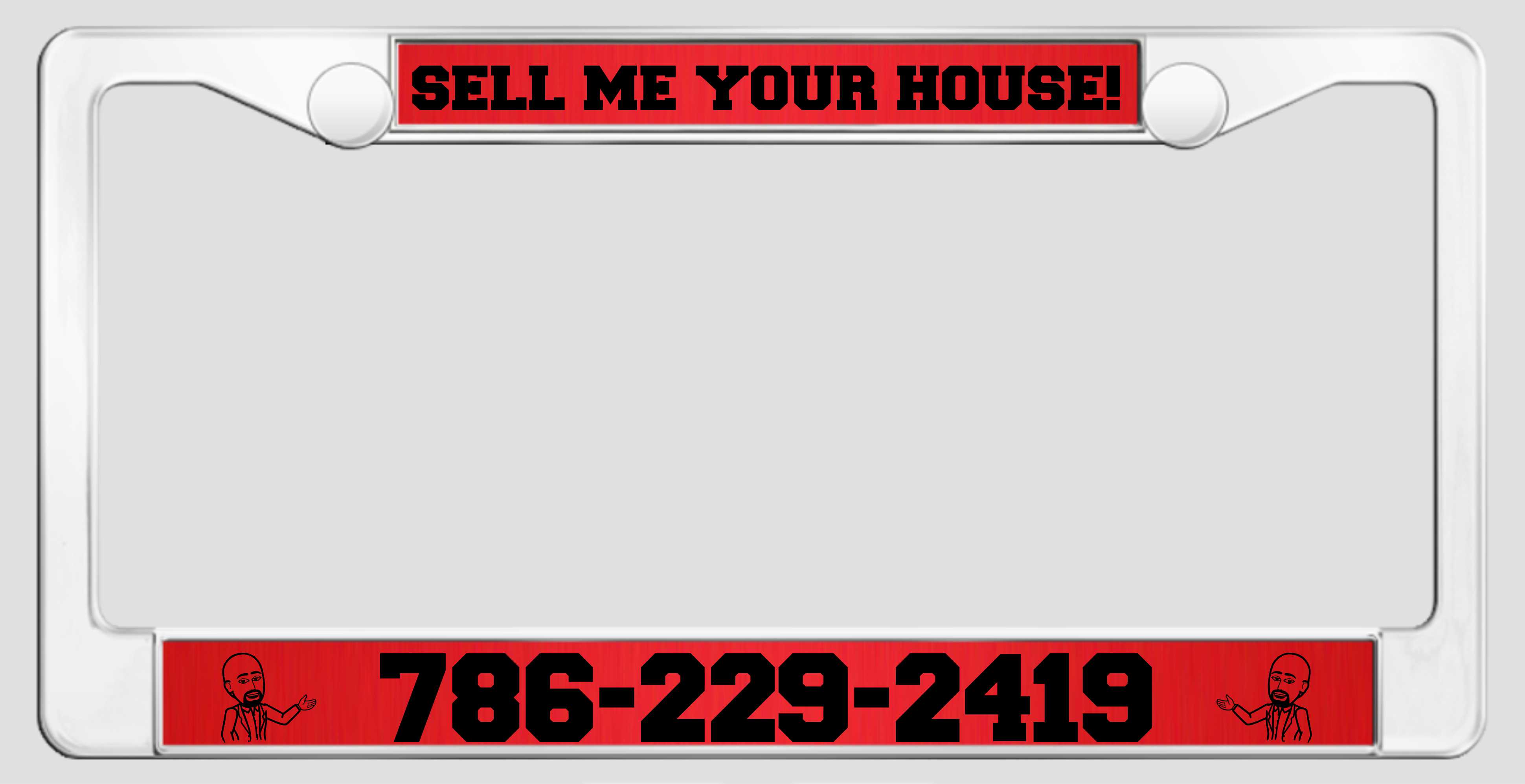 SELL ME YOUR HOUSE! Plastic license plate frame