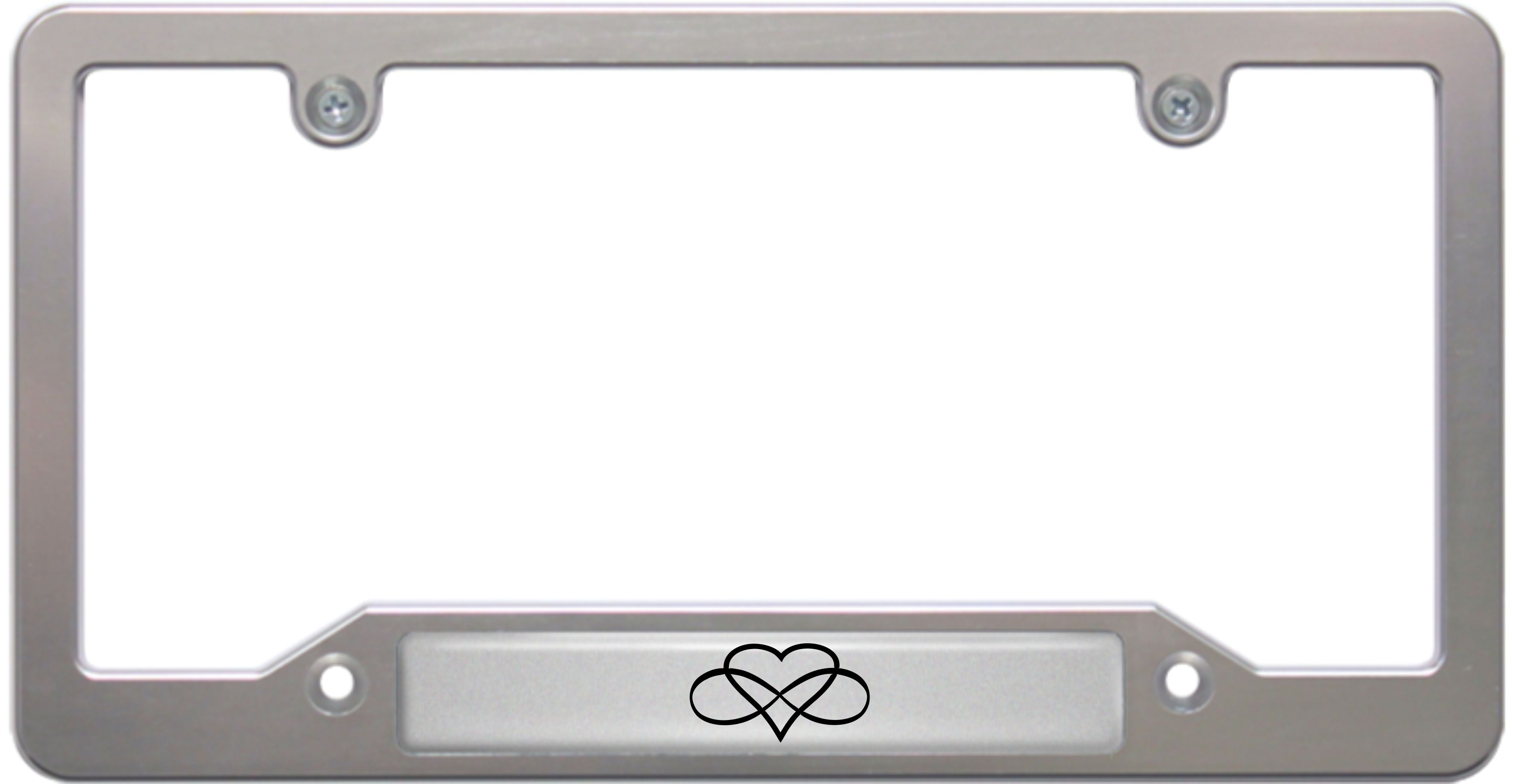 Infinity and Heart custom license plate frame
