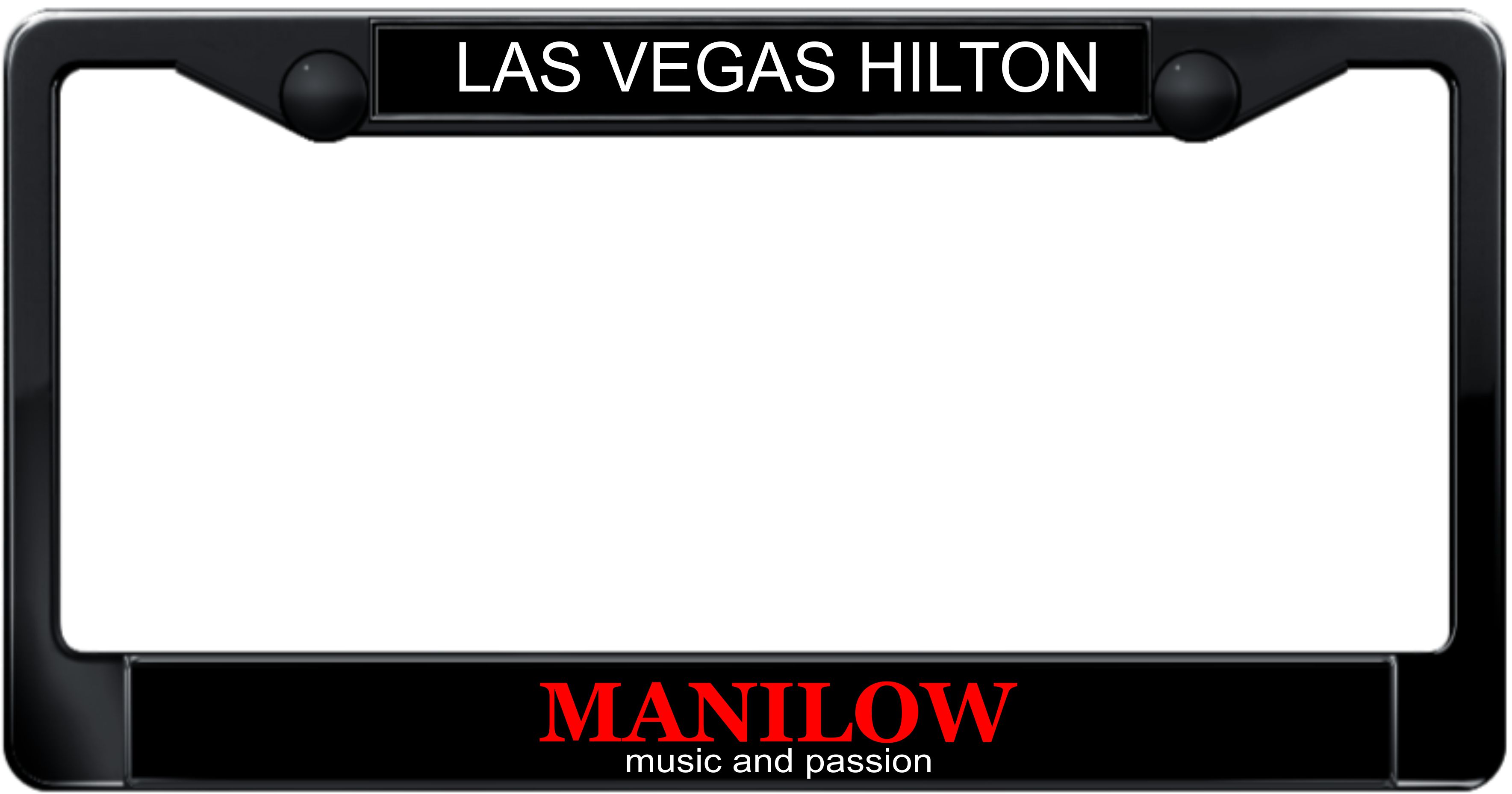 Manilow plastic personalized license plate frame 