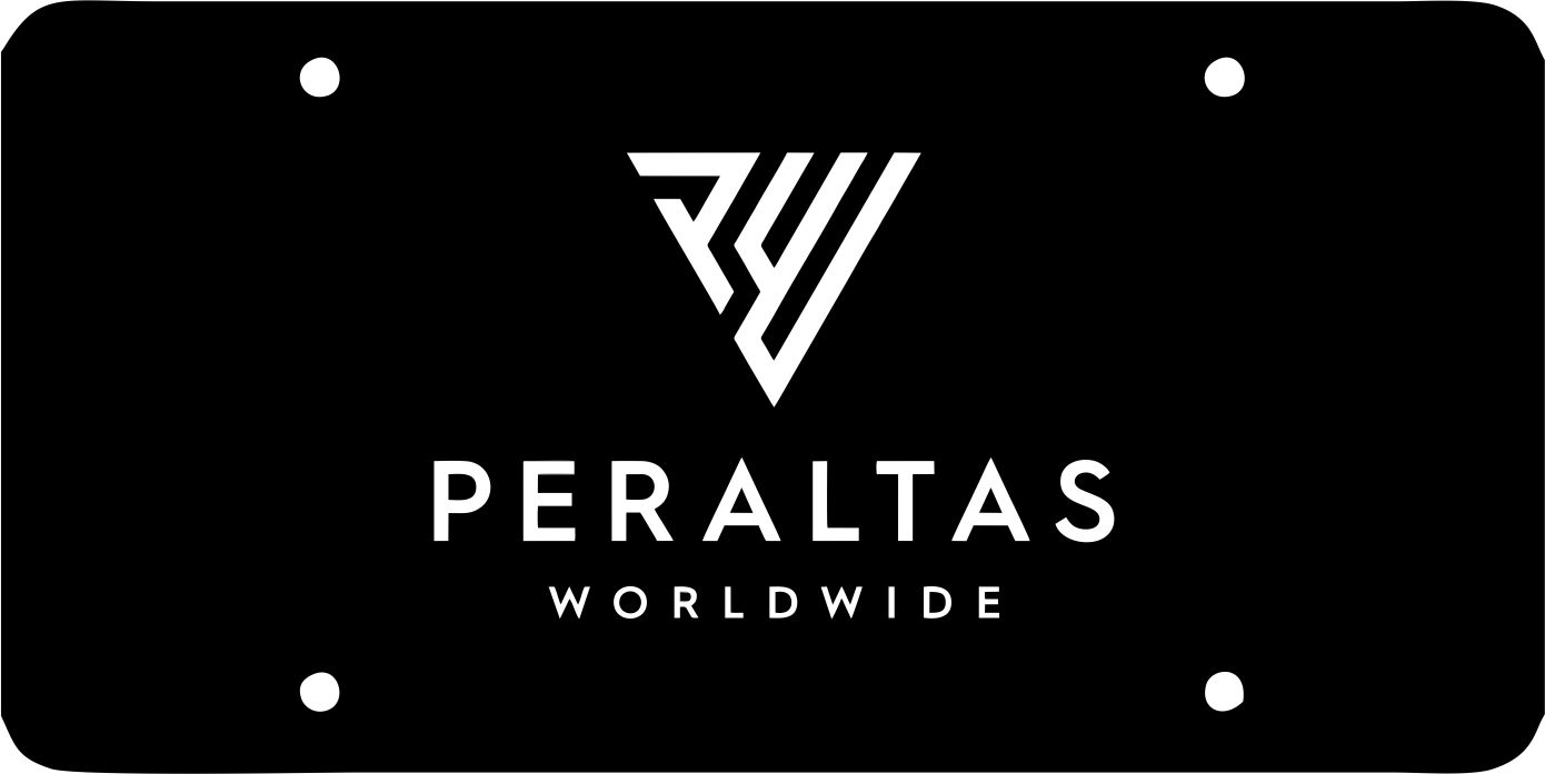 Peraltas Worldwide - Acrylic License Plate (Black)