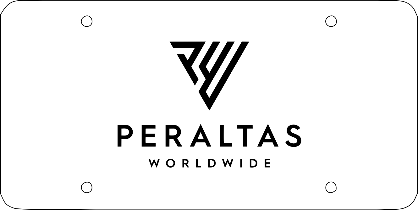 Peraltas Worldwide - Acrylic License Plate (White)