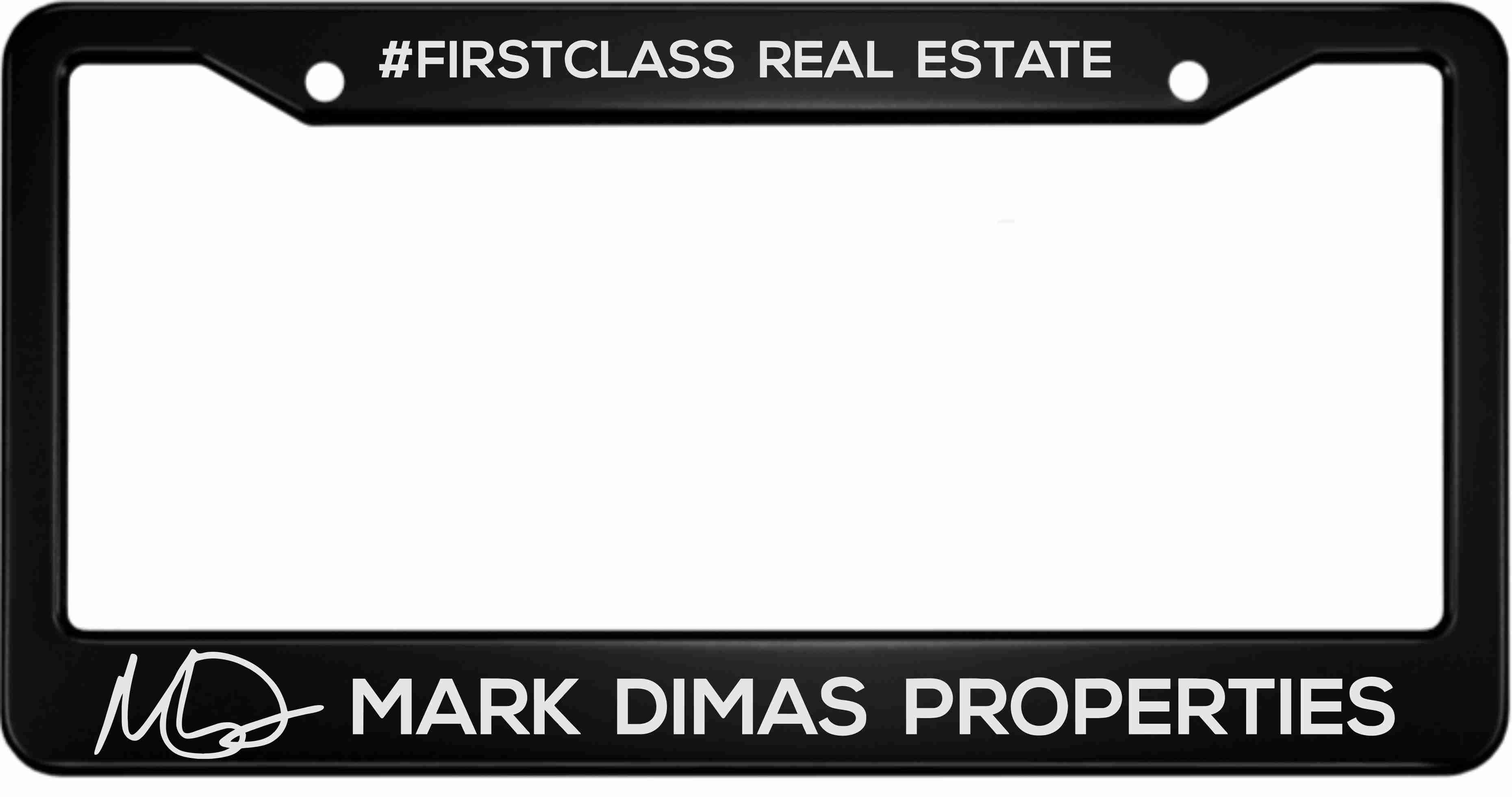 Mark Dimas Properties - Personalized anodized aluminum license plate frame (Special Edition)