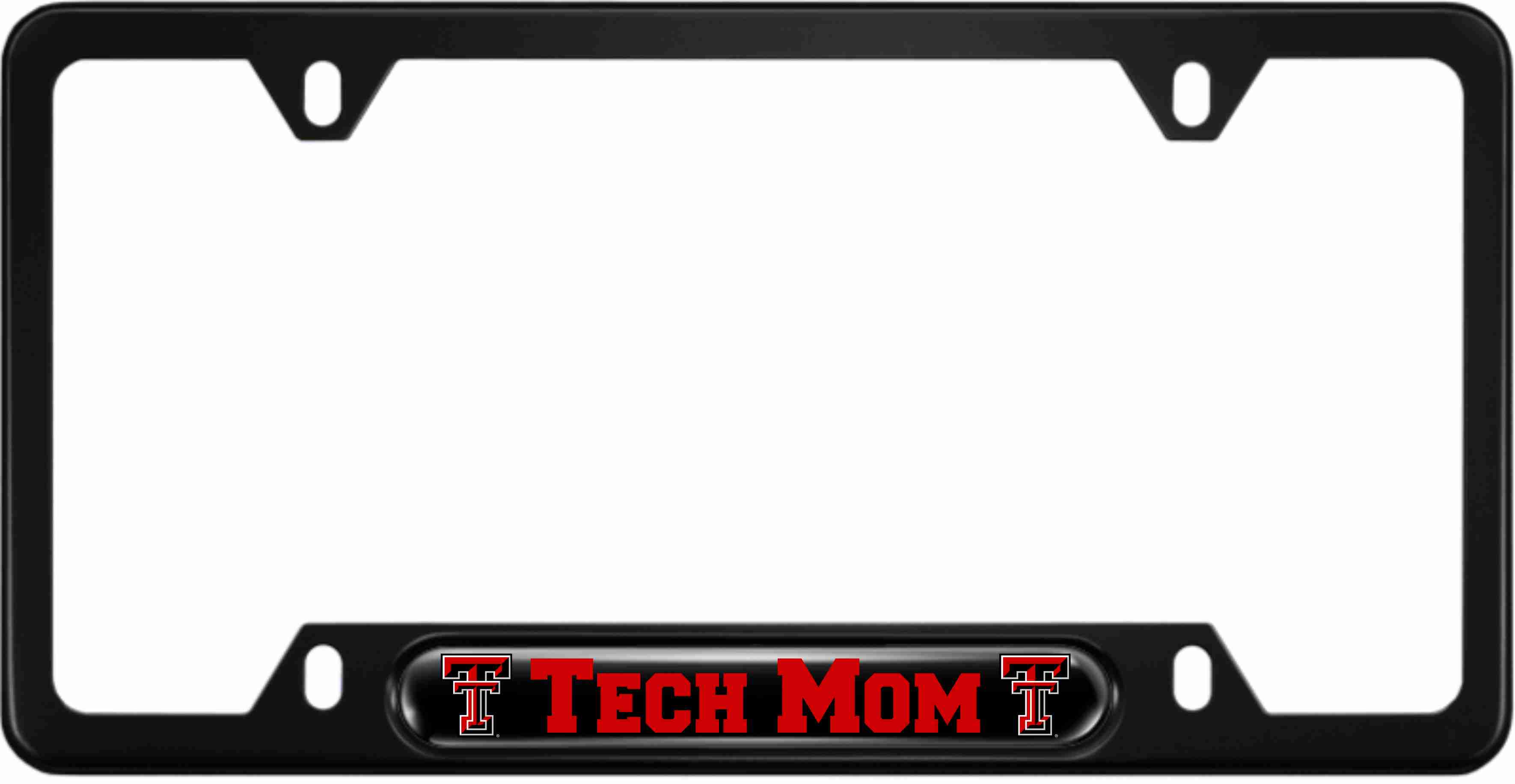 Tech Mom - custom Car aluminum license plate frame - Black