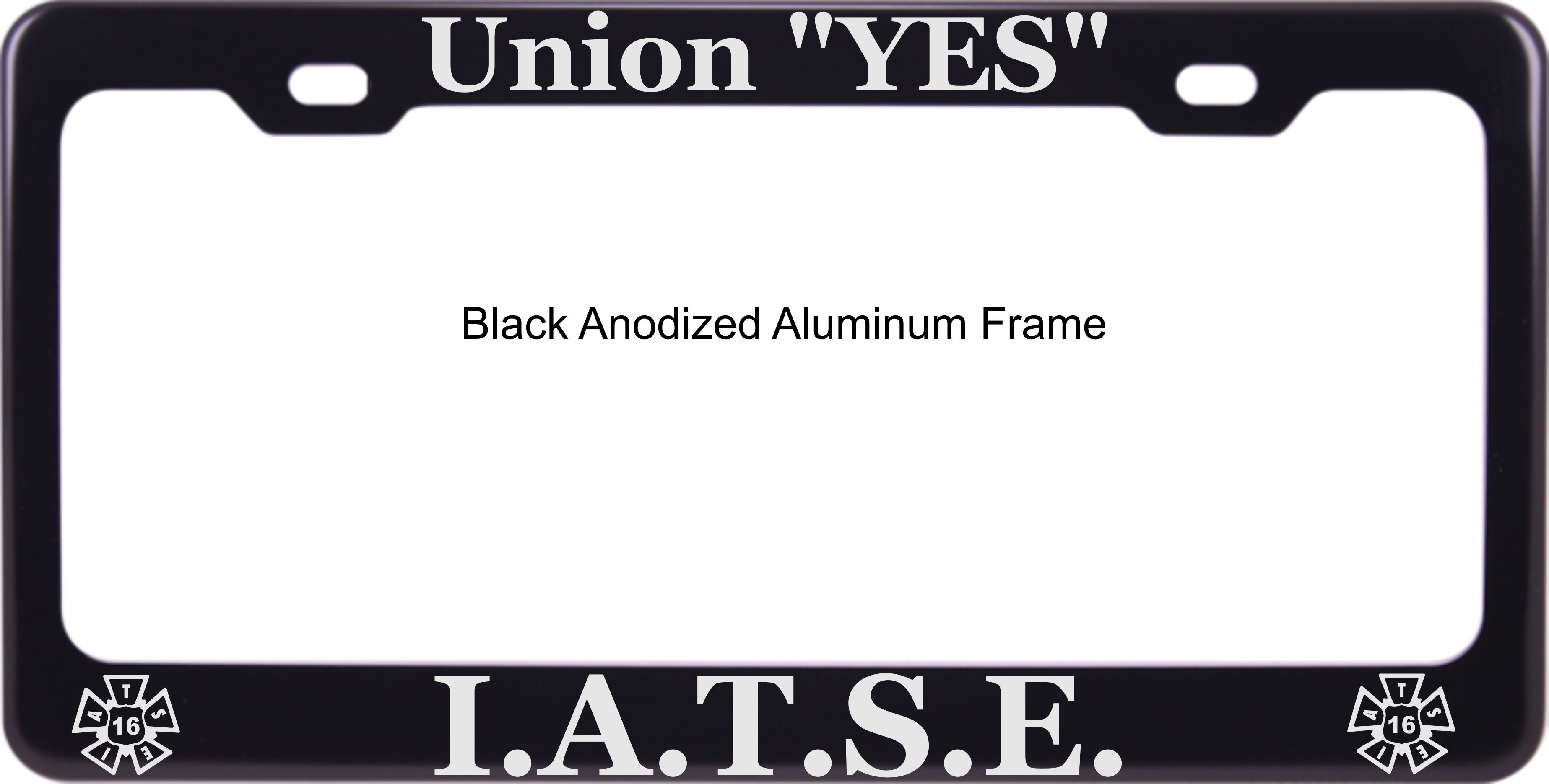 Union Yes Anodized Aluminum License Plate Frame