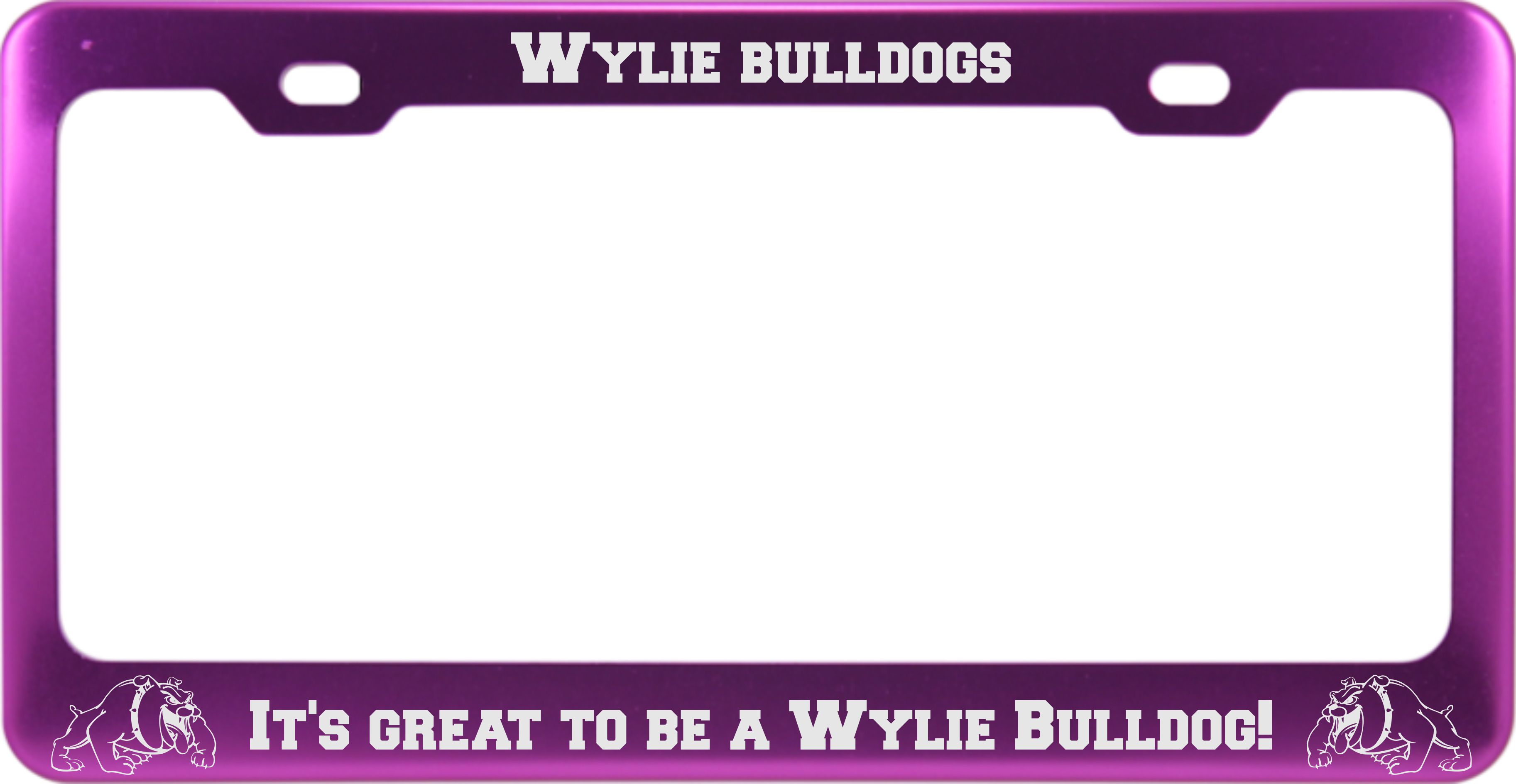 Wylie Bulldog Aluminum License Plate Frame