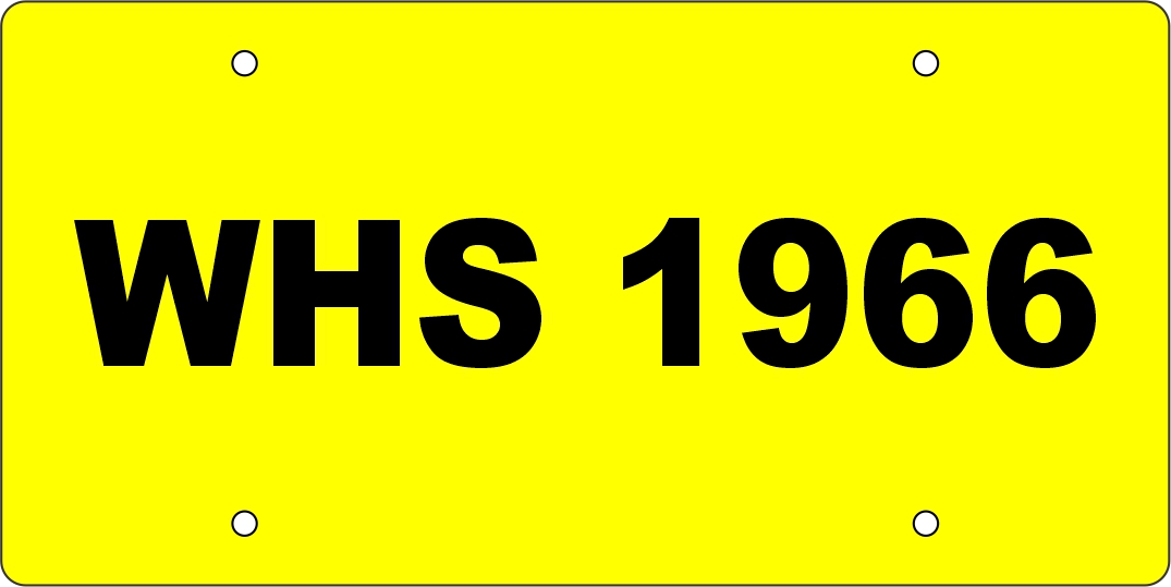 WHS 1966 - Acrylic License Plate