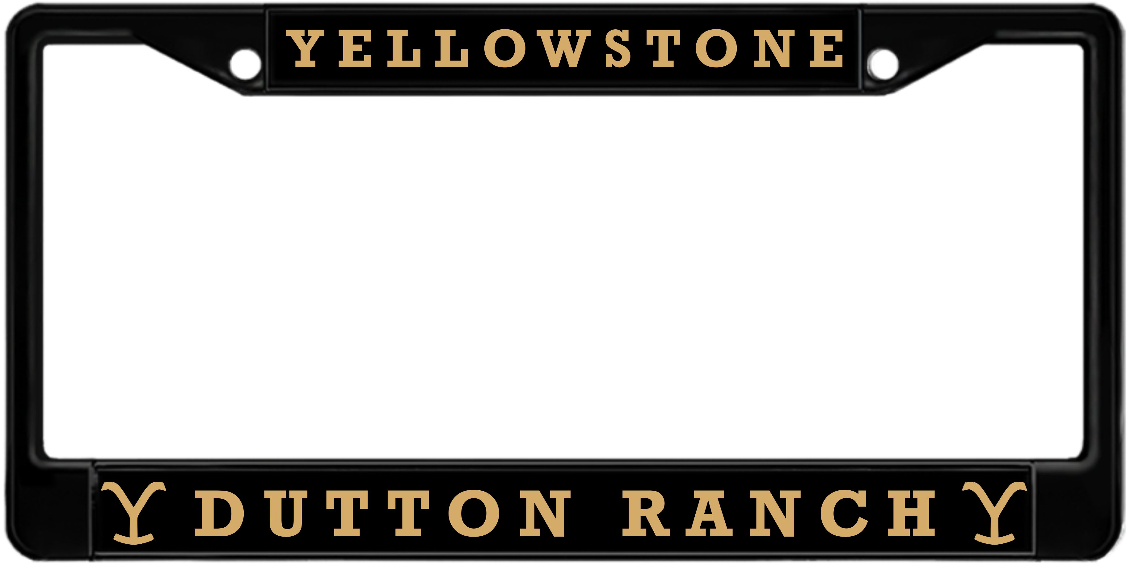 Yellowstone - Custom Metal License Plate Frame with laser engraved acrylic insert strips