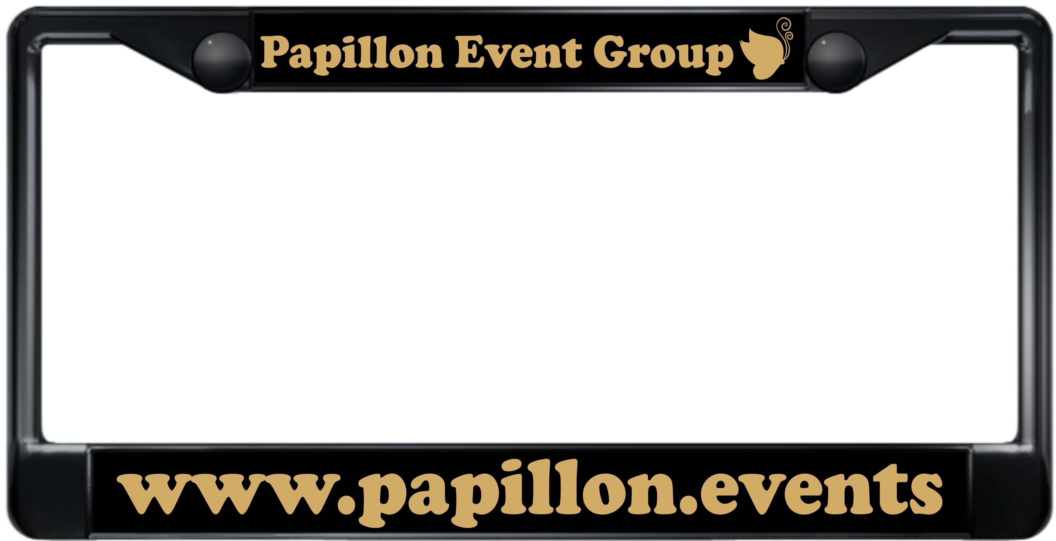 Papillon Events - License Plate Frame